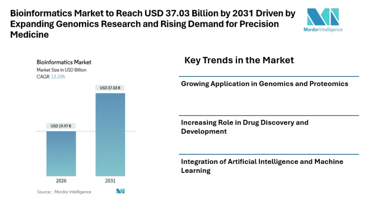 Bioinformatics Market to Reach USD 37.03 Billion by 2031 Driven by Expanding Genomics Research and Rising Demand for Precision Medicine