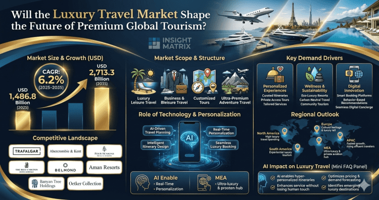 Luxury Travel Market to Reach USD 2713.3 Billion by 2035, Driven by Rising Demand for Personalized Experiences at a CAGR of 6.2%