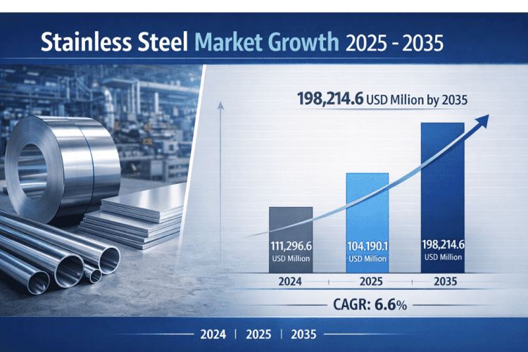 Stainless Steel Market is Projected to Reach  USD 198,214.6 Million by 2035, with a CAGR of 6.6%
