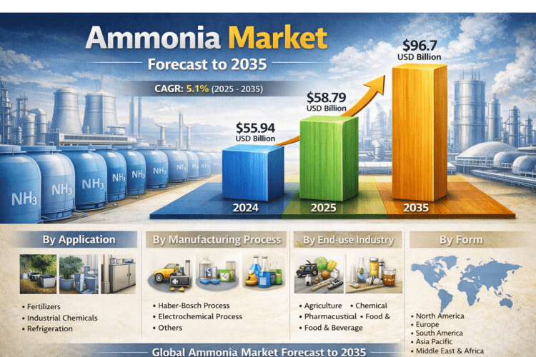 From Fields to Fuel Cells: How Ammonia Is Feeding the World and Powering the Clean Energy Revolution on Its Way to USD 96.7 Billion by 2035